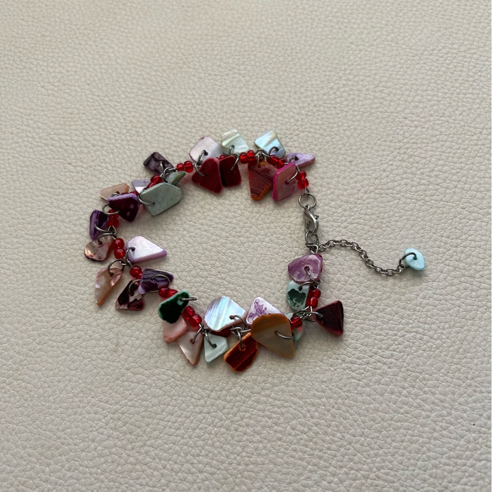 Vintage Beaded Colorful Shell Charm Anklet